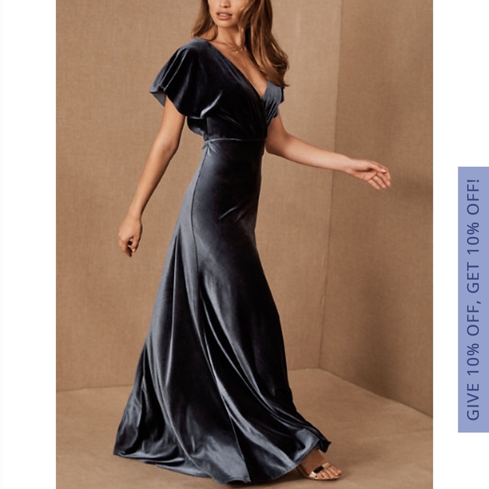 BHLDN Velvet Open Back Dress